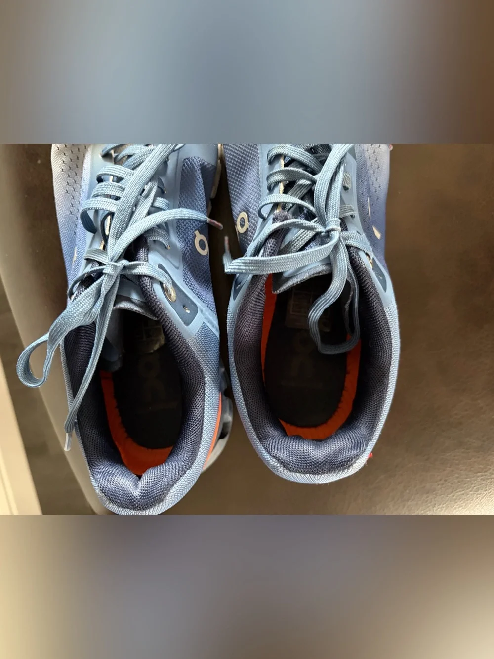 On Running Men’s Athletic Shoes - Blue with Orange Accents